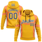 Custom Stitched Yellow Steel Gray Orange-White Sportswear Abstract Pullover Sweatshirt Hoodie
