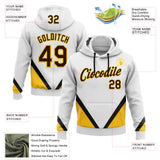 Custom Stitched White Brown Black-Yellow Sportswear Abstract Pullover Sweatshirt Hoodie