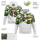 Custom Stitched White Navy Green Gold-Black Sportswear Abstract Camo Pullover Sweatshirt Hoodie