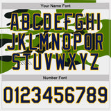 Custom Stitched White Navy Green Gold-Black Sportswear Abstract Camo Pullover Sweatshirt Hoodie