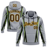Custom Stitched Gray Brown Black Green-Yellow Sportswear Abstract Pullover Sweatshirt Hoodie