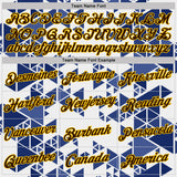 Custom Stitched White Brown Blue-Yellow Sportswear Abstract Triangle Pullover Sweatshirt Hoodie