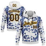 Custom Stitched White Brown Blue-Yellow Sportswear Abstract Triangle Pullover Sweatshirt Hoodie