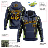 Custom Stitched Navy Brown Black Green-Yellow Sportswear Abstract Pullover Sweatshirt Hoodie