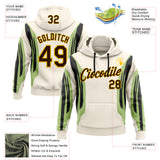 Custom Stitched Cream Brown Black Green-Yellow Sportswear Abstract Pullover Sweatshirt Hoodie