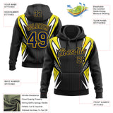 Custom Stitched Black Navy Gray-Gold Sportswear Abstract Pullover Sweatshirt Hoodie