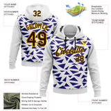 Custom Stitched White Brown Dark Purple-Yellow Sportswear Abstract Triangle Pullover Sweatshirt Hoodie