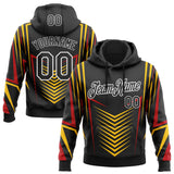 Custom Stitched Black Yellow Red-White Sportswear Abstract Pullover Sweatshirt Hoodie