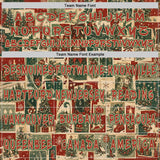 Custom  Cream Red-Green Christmas Vintage Postcard Collage Pullover Sweatshirt Hoodie