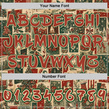 Custom  Cream Red-Green Christmas Vintage Postcard Collage Pullover Sweatshirt Hoodie