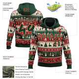 Custom  Green Cream-Red Ugly Christmas Sweater Fair Isle Reindeer Snowflake Pullover Sweatshirt Hoodie