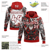 Custom  Black White-Red Christmas Santa Claus Pullover Sweatshirt Hoodie