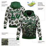 Custom  White Green-Black Christmas Creepy Elf Skulls Candles Pullover Sweatshirt Hoodie