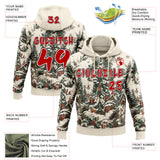 Custom  Cream Red Green White-Black Christmas Snowy Village Pullover Sweatshirt Hoodie