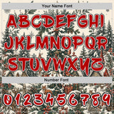 Custom  Cream Red Green White-Black Christmas Snowy Village Pullover Sweatshirt Hoodie
