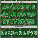 Custom  White Grass Green Red-Black Christmas Diagonal Stripe Holly Berries Pullover Sweatshirt Hoodie