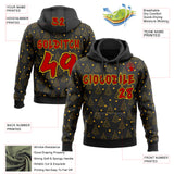 Custom  Black Red-Gold Christmas Tree Stars Pullover Sweatshirt Hoodie