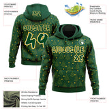 Custom  Green Gold-White Christmas Tree Stars Pullover Sweatshirt Hoodie