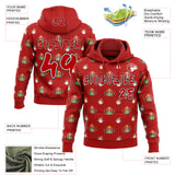 Custom  Red White-Black Christmas Snowman & Gift Pullover Sweatshirt Hoodie