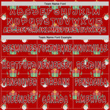 Custom  Red White-Black Christmas Snowman & Gift Pullover Sweatshirt Hoodie