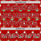Custom  Red White-Black Christmas Snowman & Gift Pullover Sweatshirt Hoodie