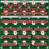Custom  Green Red White-Black Christmas Santa Claus & Tree Pullover Sweatshirt Hoodie
