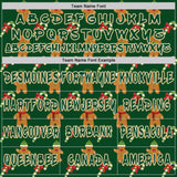 Custom  Green White-Old Gold Christmas Gingerbread & Candy Cane Pullover Sweatshirt Hoodie