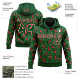 Custom  Green White-Fire Red Christmas Reindeer & Pine Forest Pullover Sweatshirt Hoodie