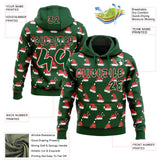 Custom  Green White-Red Christmas Santa Claus Hats Pullover Sweatshirt Hoodie