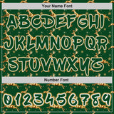 Custom  Green White-Old Gold Christmas Golden Reindeer & Snowflakes Pullover Sweatshirt Hoodie