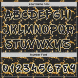 Custom  Black White-Old Gold Christmas Golden Reindeer & Snowflakes Pullover Sweatshirt Hoodie
