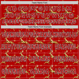 Custom  Red White-Black Christmas Golden Reindeer & Snowflakes Pullover Sweatshirt Hoodie