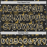 Custom  Black Old Gold-White Christmas Golden Reindeer & Snowflakes Pullover Sweatshirt Hoodie