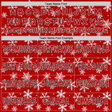 Custom  Red White-Black Christmas Snowflakes Pullover Sweatshirt Hoodie