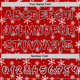Custom  Red White-Black Christmas Snowflakes Pullover Sweatshirt Hoodie