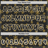 Custom  Black Old Gold-White Christmas Snowflakes Pullover Sweatshirt Hoodie