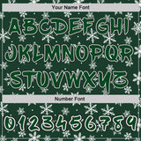 Custom  Green White-Black Christmas Snowflakes Pullover Sweatshirt Hoodie