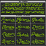 Custom Black Neon Green Gray-White Diagonal Grunge Brush Stroke Halftone Lace Neck Hockey Jersey