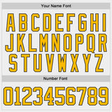 Custom White Gold Black-Gray Diagonal Grunge Brush Stroke Halftone Lace Neck Hockey Jersey