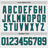 Custom White Teal Black-Gray Diagonal Grunge Brush Stroke Halftone Lace Neck Hockey Jersey