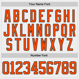 Custom White Orange Black-Gray Diagonal Grunge Brush Stroke Halftone Lace Neck Hockey Jersey