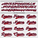 Custom White Red Navy-Gray Diagonal Grunge Brush Stroke Halftone Lace Neck Hockey Jersey