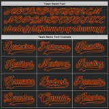 Custom Black-Orange Diagonal Scratch Brush Stroke Paint Splatter Lace Neck Hockey Jersey