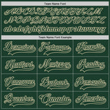 Custom Green-Cream Diagonal Scratch Brush Stroke Paint Splatter Lace Neck Hockey Jersey