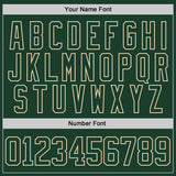 Custom Green-Cream Diagonal Scratch Brush Stroke Paint Splatter Lace Neck Hockey Jersey