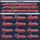 Custom Navy Red US Navy Blue-White Diagonal Scratch Brush Stroke Lace Neck Hockey Jersey