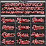 Custom Black Red-White Diagonal Scratch Brush Stroke Lace Neck Hockey Jersey