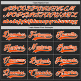 Custom Black Orange-White Diagonal Scratch Brush Stroke Lace Neck Hockey Jersey