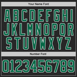 Custom Black Kelly Green-White Diagonal Scratch Brush Stroke Lace Neck Hockey Jersey