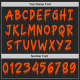 Custom Black-Orange Dripping Font Brush Stroke Splatter Sleeve Stripes Pullover Sweatshirt Hoodie